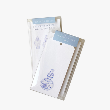 Ginger Jar Gift Tags in plastic wrap