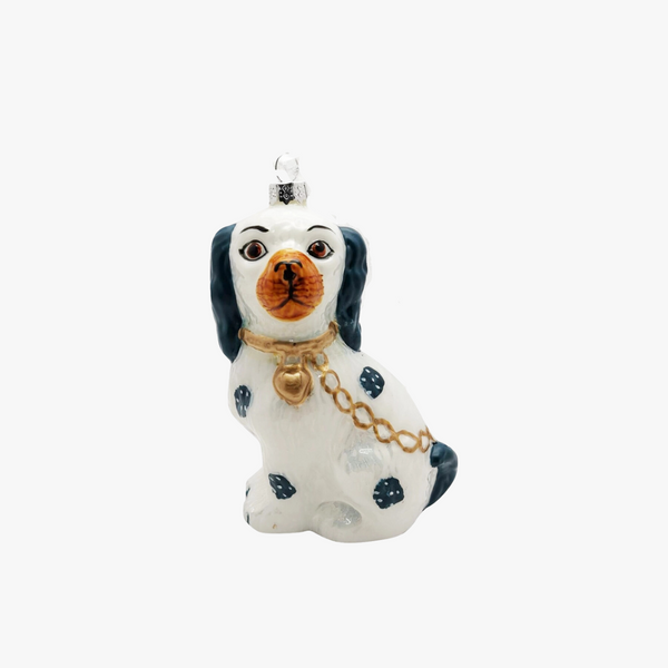 Glass Staffordshire Dog Ornament