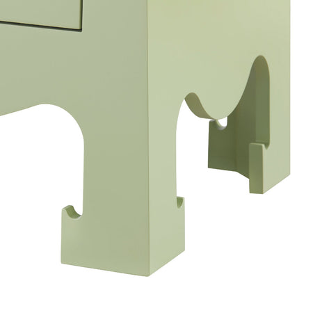 Gracie Spring Green Matte Lacquer Side Table Chow Leg Details