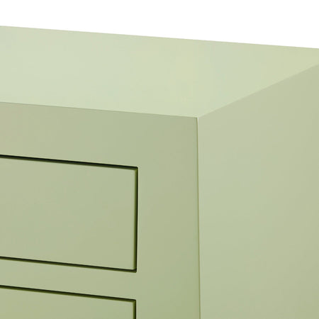 Gracie Spring Green Matte Lacquer Side Table corner closeup