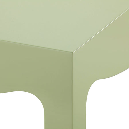 Gracie Spring Green Tea Table corner closeup