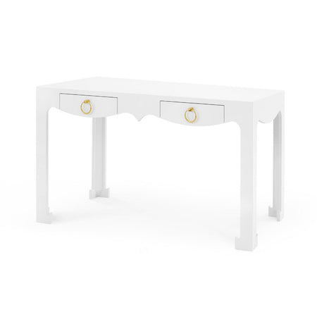 Gracie White Lacquer Desk with chow style legs