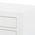 Gracie White Side Table corner closeup