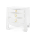 Gracie White Side Table with chow feet and gold hardware