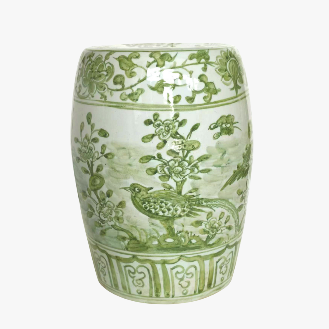 Green Flowering Branch Garden Stool