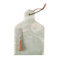 Green Marble Cheese Board Set with wood handle knife