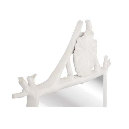 Grotto Mirror - White Faux Bois Coastal Mirror closeup