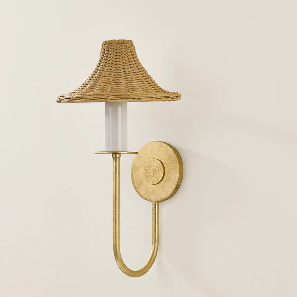 Turnberry Sconce with Rattan Shade
