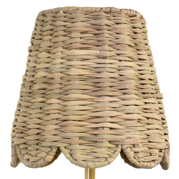 Hannah Rechargeable Lamp scalloped rattan shade