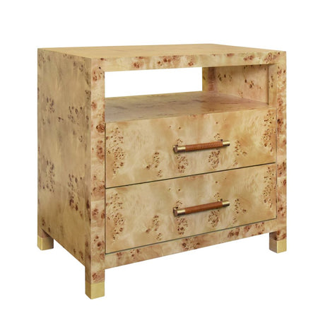 Lowery Burl Nightstand with two drawers