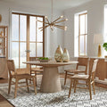 Hamish Cerused Oak Dining Table Styled with Pixie Brass Chandelier