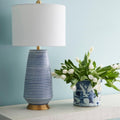 Hampshire Blue Table Lamp on console table