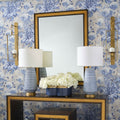 Hampshire Blue Table Lamps on parsons console table