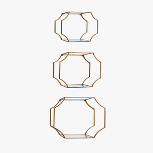 Hampton Mirrored Wall Shelves - Set of Three