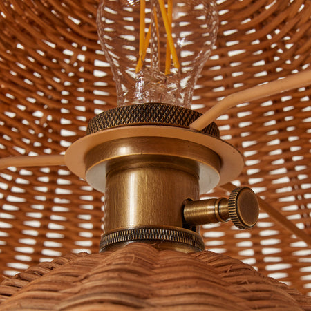 Hanalei Woven Rattan Table Lamp fixture closeup