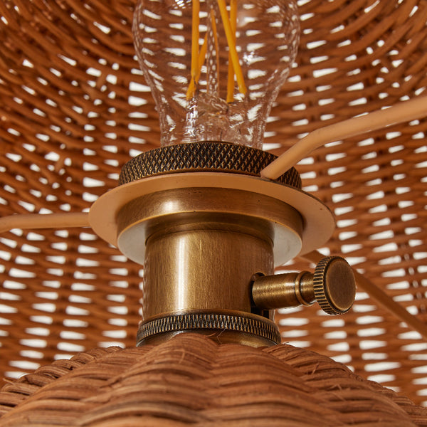 Hanalei Woven Rattan Table Lamp fixture closeup