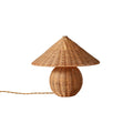 Hanalei Woven Rattan Table Lamp illuminated