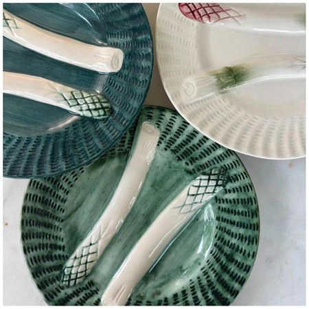Hand painted asparagus plates - Made in Portugal