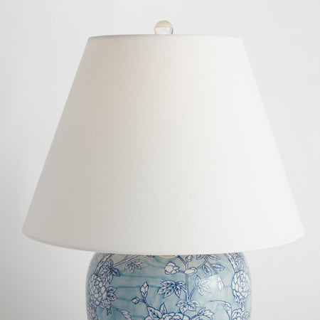 Hannah Floral Vine Table Lamp tapered white linen shade