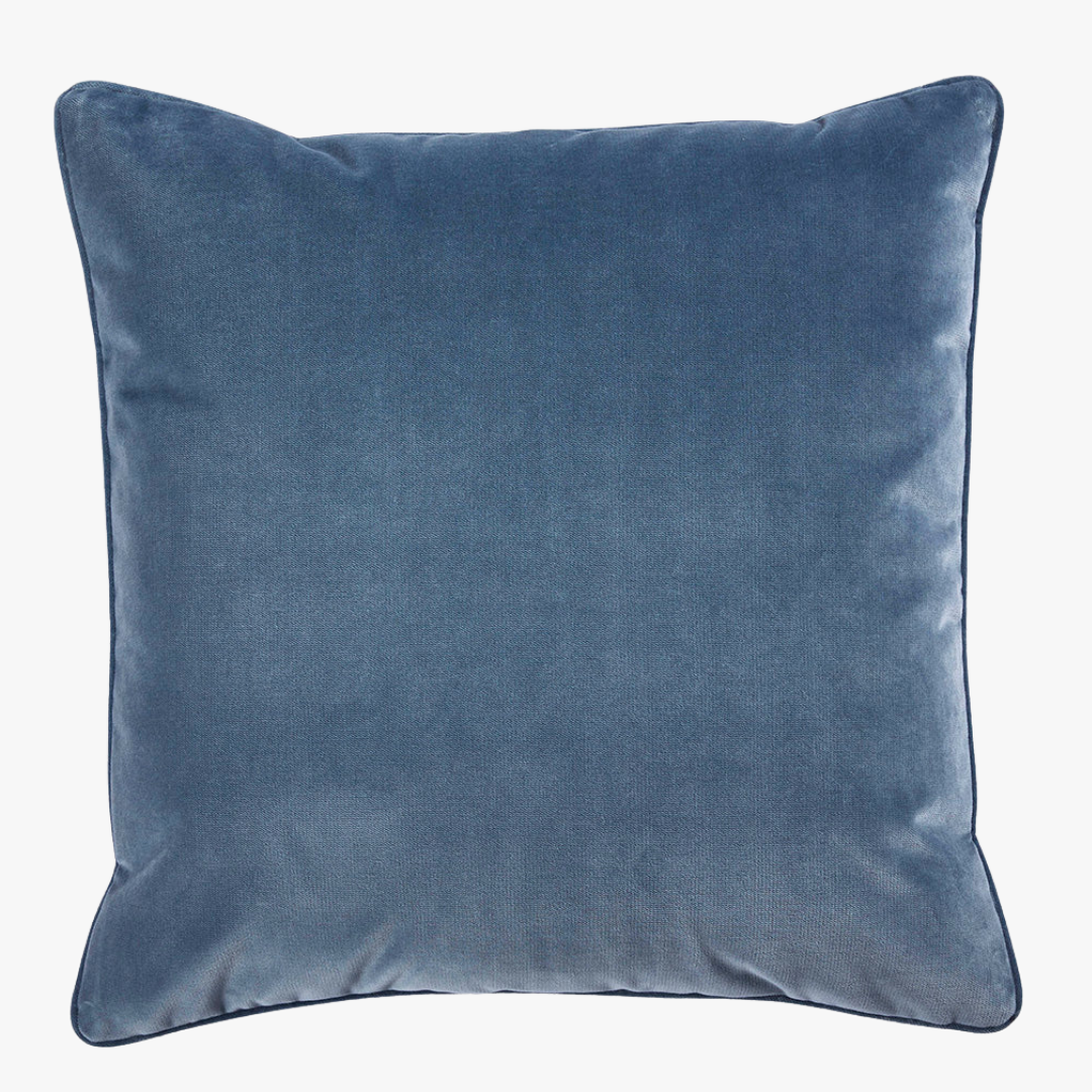 Harbor Blue Velvet Pillow