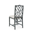 Hayden Grey Chippendale Side Chair Back Fretwork Details