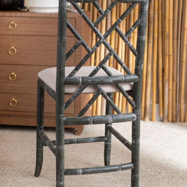 Hayden Grey Counter Stool styled in living room