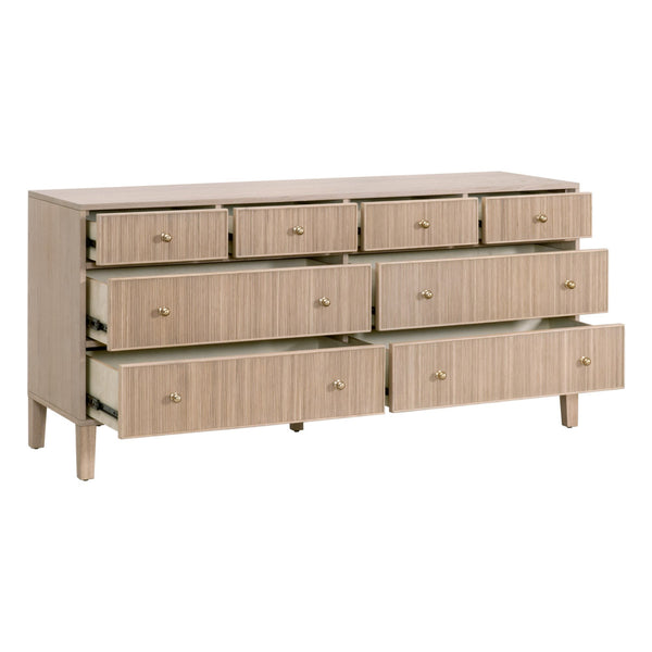 Hayward Oak Double Dresser with Open Drawers