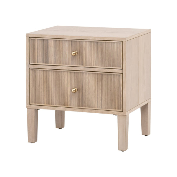 Hayward Oak Nighstand with Fluted Drawers