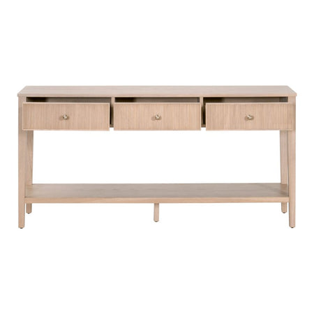 Hayward Oak Console Table - fluted drawer fronts
