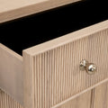 Hayward Oak Sideboard Cabinet brass finish round hardware closeup
