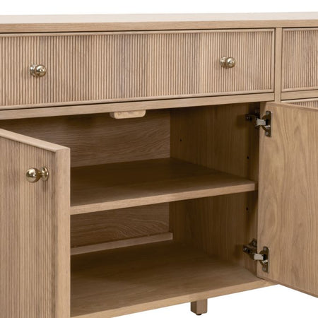 Hayward Oak Sideboard Cabinet open door closeup