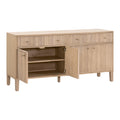 Hayward Oak Sideboard Cabinet open doors