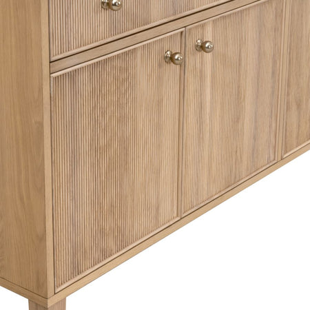 Hayward Oak Sideboard Cabinet ribbed door front details