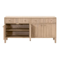 Hayward Oak Sideboard with fluted cabinet door fronts