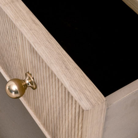 Hayward Open Shelf Oak Nightstand - felt lined top drawer