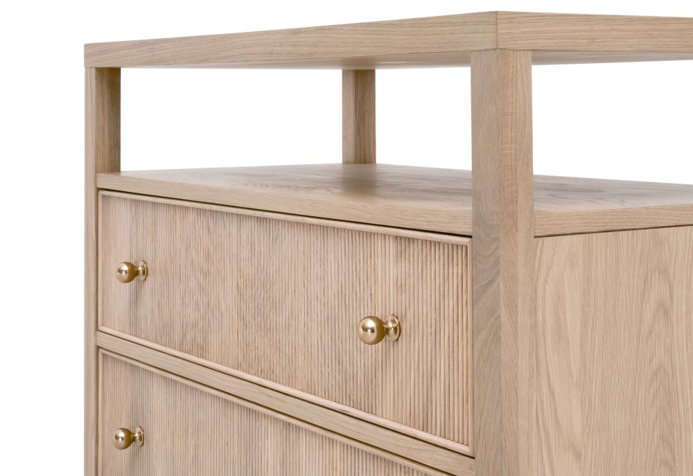 Hayward Open Shelf Oak Nightstand Closeup