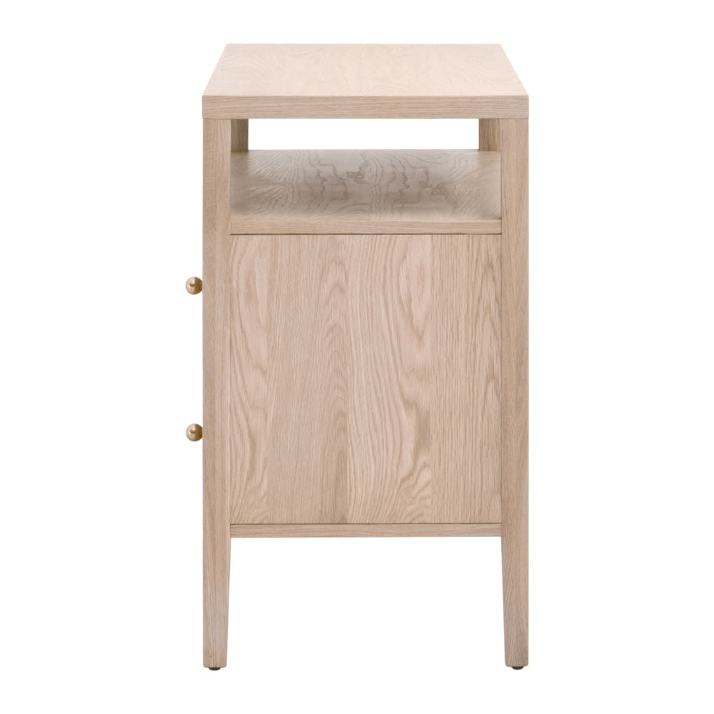 Hayward Open Shelf Oak Nightstand - Fluted Detail - Dear Keaton