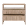 Hayward Open Shelf Oak Nightstand with open fluted front drawers