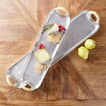 Helena Long Tray Set styled with cheese and crackers