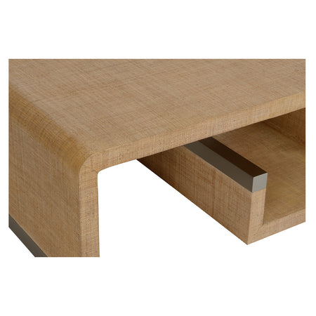 Hera Greek Key Coffee Table - brushed metal details