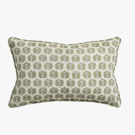 Hera Moss Celadon Lumbar Pillow Cover