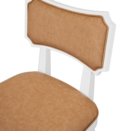 Heston Camel Bow Back Dining Chair closeup