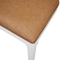 Heston Camel Vegan Leather Dining Chair seat closeup