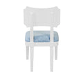 Heston Light Blue Dining Chair White Lacquer Back