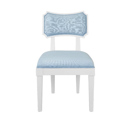 Heston Light Blue Dining Chair White Lacquer Frame