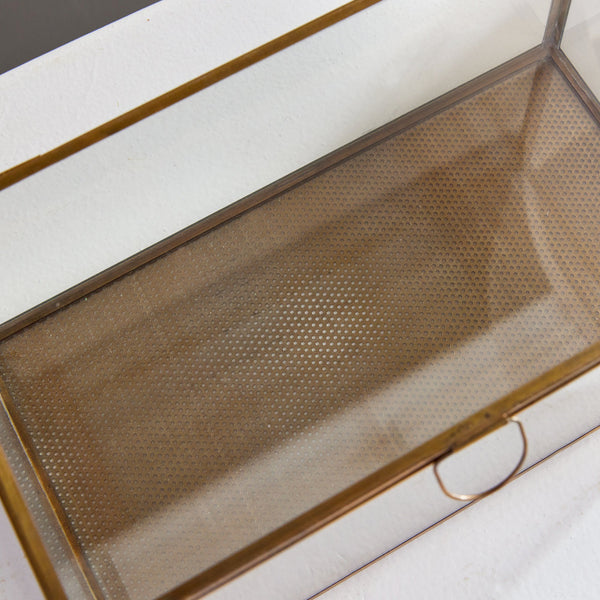 Hollis Glass and Brass Display Box closeup
