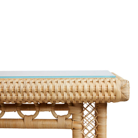 Hope Town Rattan Console Table closeup