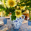 Taverna Cobalt Speckled Jug with Sunflowers