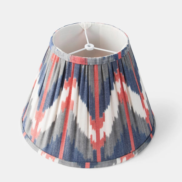 Blue and Red Ikat Horizon Lamp Shade 