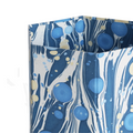 Indigo Pebble Marbleized Wastebasket Closeup